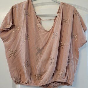 Cookies Brand Smoke Rose Open Back Top Size Sm New w/Tags